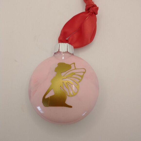 Hand Crafted Ornament Pink Fairy Christmas Hand Made Decorations Plastic Bulb - Picture 2 of 4